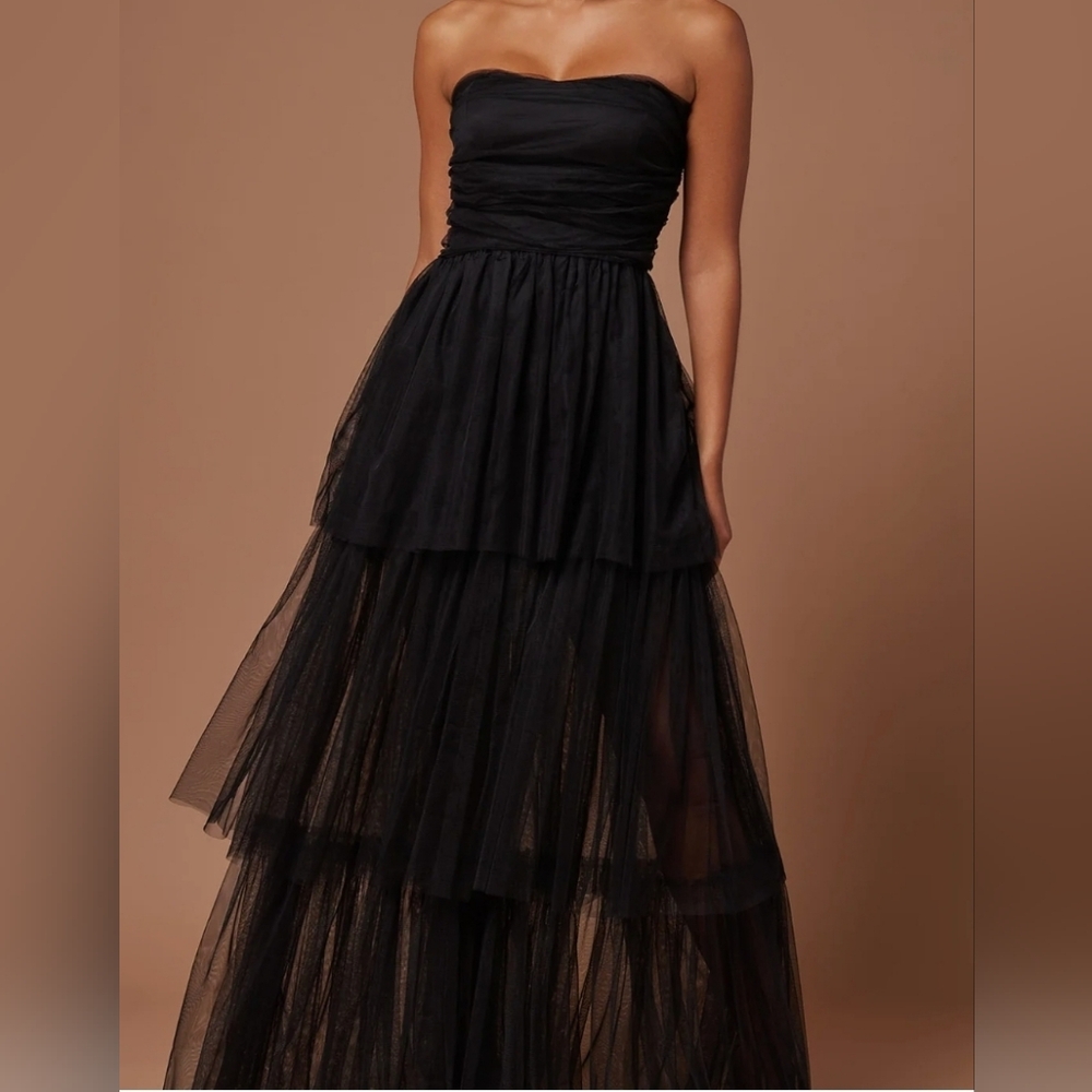 Luxe Black Maxi Bubble Skirt for Cocktail